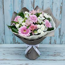 Букет цветов из:  Герберы, Альстромерии и Хризантемы в Змиёвке