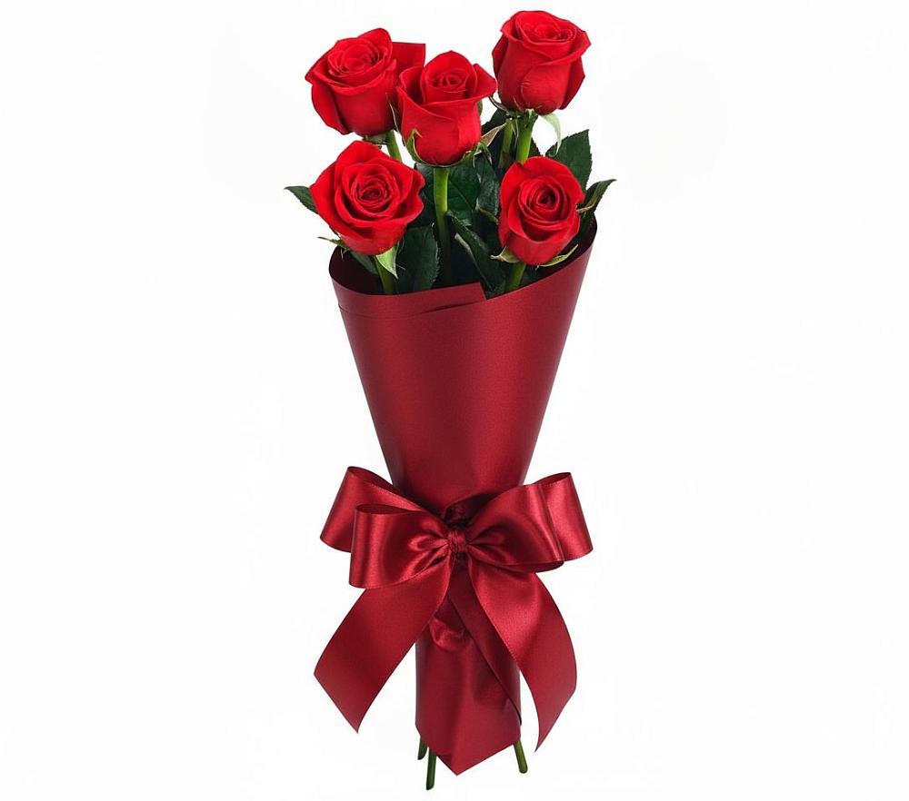 Букет 5 Красных роз Эдлесс Лав в Змиёвке