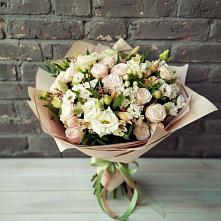Букет цветов из:  Альстромерии, Розы и Хризантемы в Змиёвке