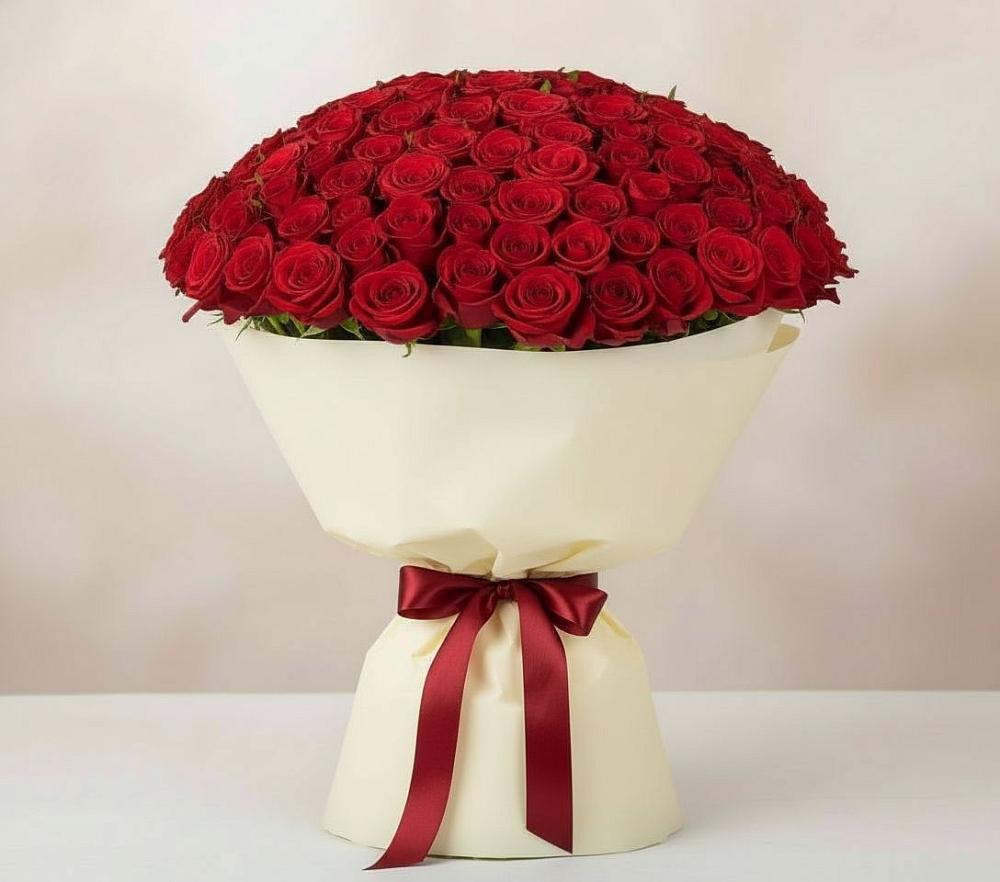 Букет 101 Красная роза Милано в Змиёвке
