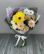 Букет цветов из:  Розы, Герберы и Хризантемы в Змиёвке