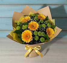 Букет цветов из:  Герберы и Хризантемы в Змиёвке