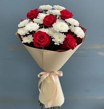 Букет цветов из:  Розы и Хризантемы в Змиёвке