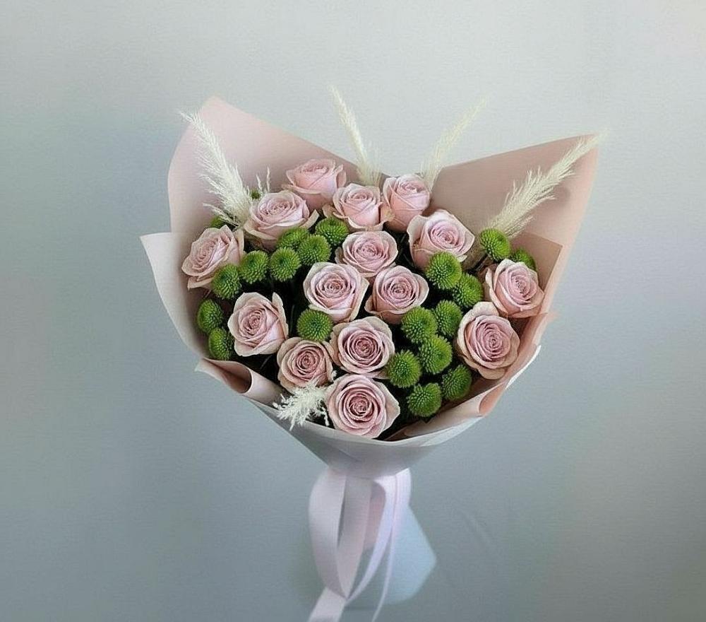 Букет цветов из: Розы и Хризантемы в Змиёвке