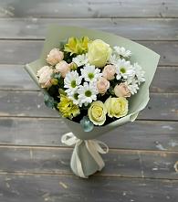 Букет цветов из:  Альстромерии, Розы и Хризантемы в Змиёвке