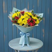 Букет цветов из:  Альстромерии и Хризантемы в Змиёвке
