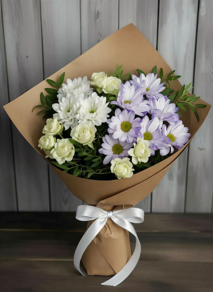 Букет цветов из: Хризантемы и Розы в Змиёвке